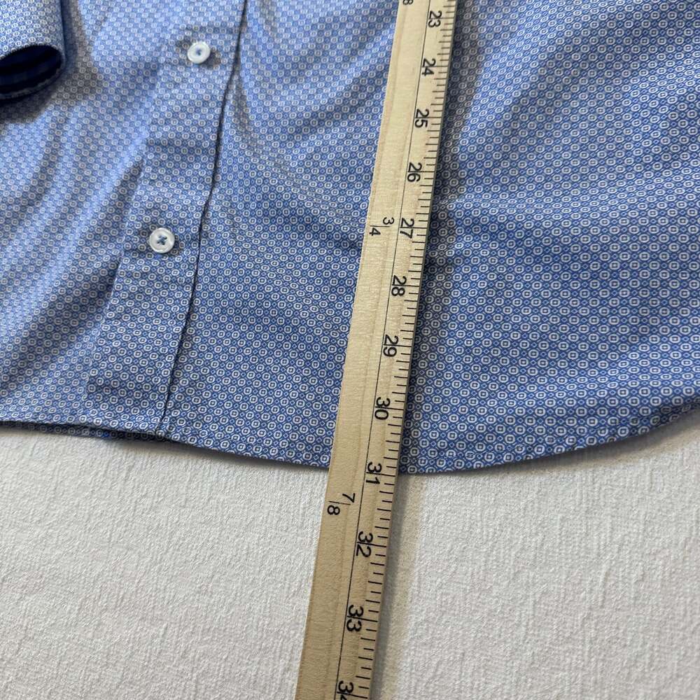 Nick Graham Everywhere stretch Modern Fit Blue Geometric button down  2XL - Picture 5 of 12